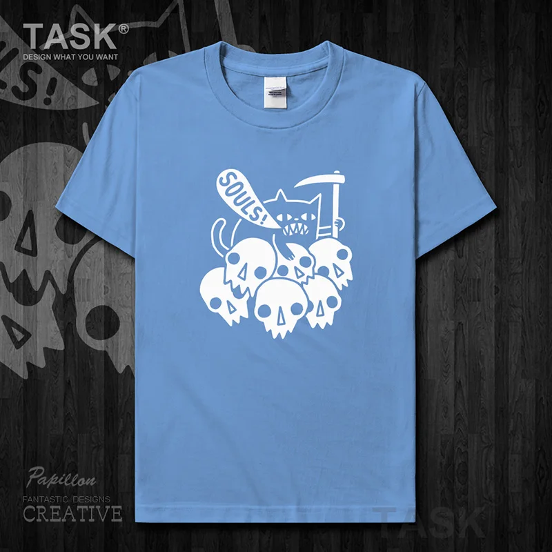 Забавная Мужская футболка с принтом животных Душ серп милый кот креативная