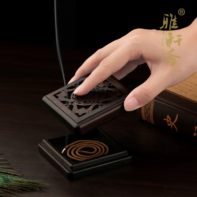 TZ вегетарианский портативная тарелка из черного дерева красного курильница для