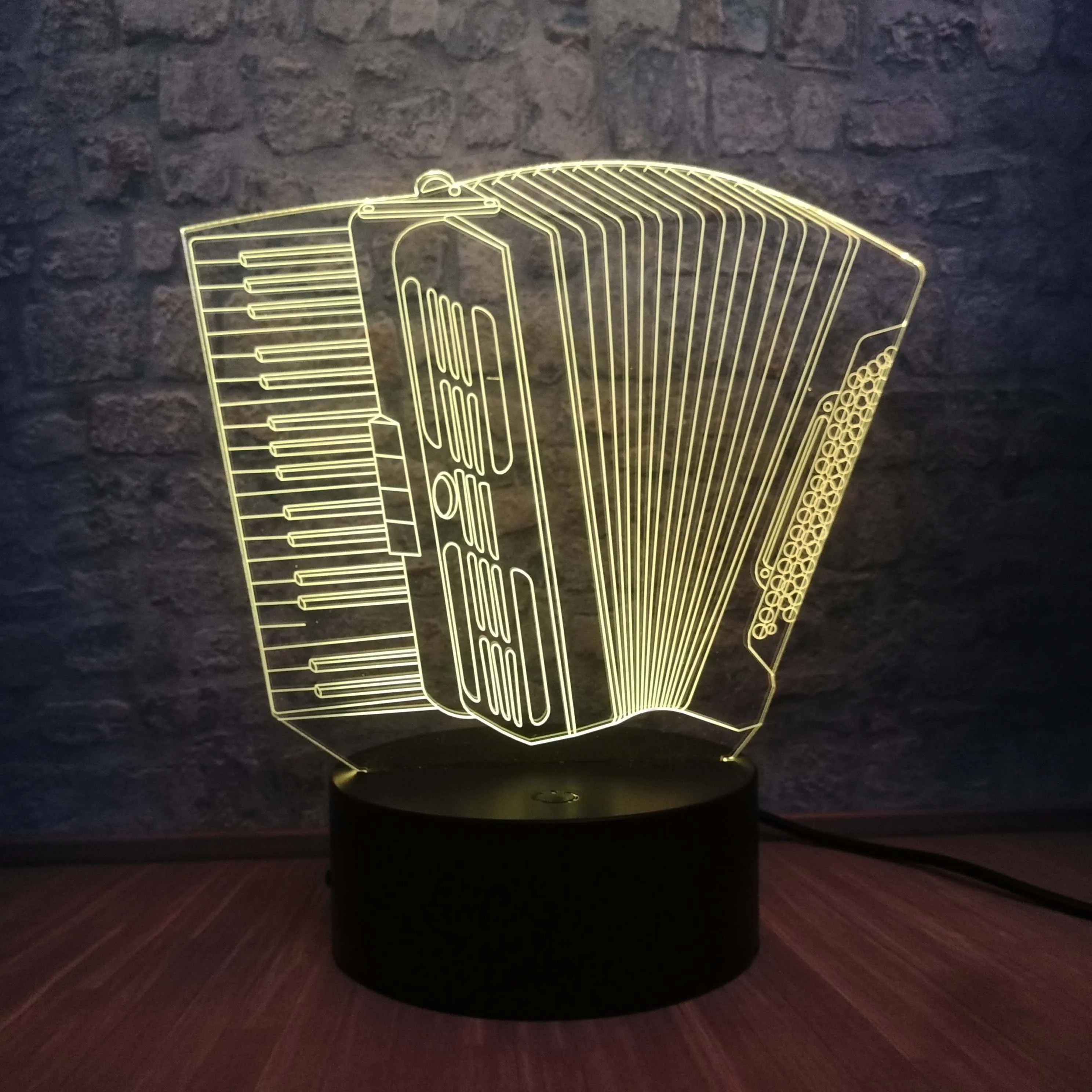 2018 Ночник светильник музыкальный инструмент аккордеон 3D USB светодиодный