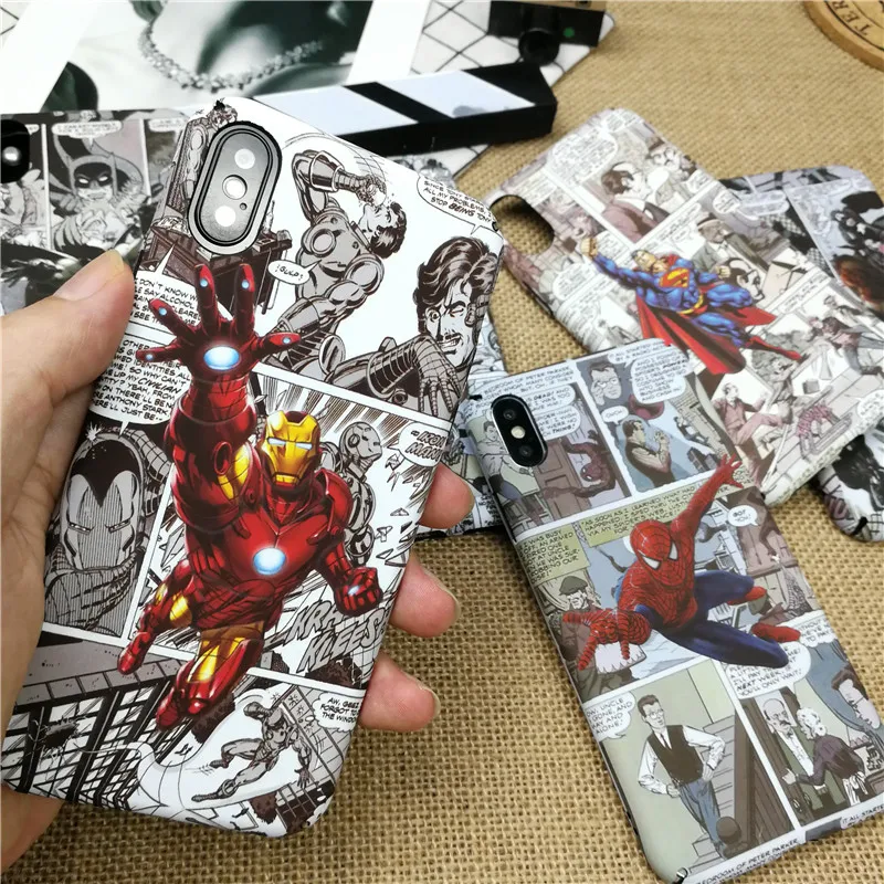 Светящийся чехол Marvel с человеком-пауком для iPhone 11 PRO X XS MAX XR 8 7 6 6s plus, жесткий пластиковый чехол для телефона с изображением Железного человека