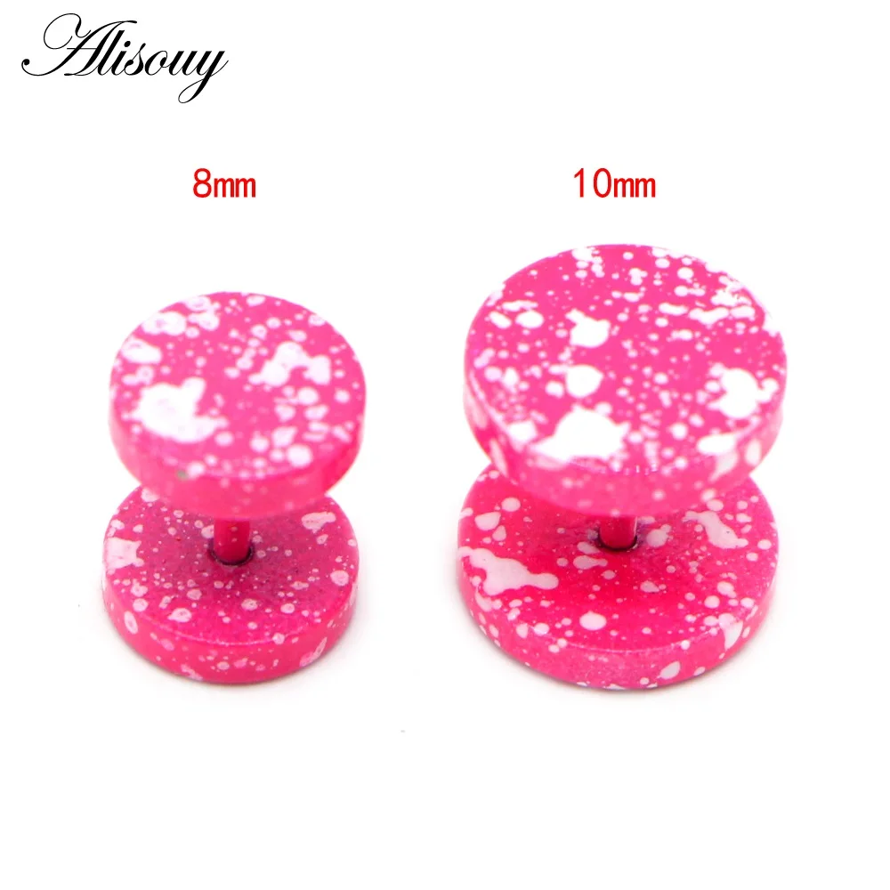 880d Pink Alisouy, 2 шт., новые серьги, модные ювелирные изделия, женские серьги-гвоздики, штанга, пирсинг, панк, мужские серьги, 10 цветов, шпильки для пирсинга - Окраска металла: 880d Pink
