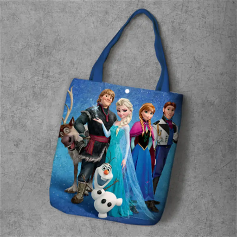 Disney мультфильм сумочка с принцессой Экологическая сумка шопинг Холодное сердце Эльза и Анна сумка тканевая через плечо сумка - Цвет: Оранжевый