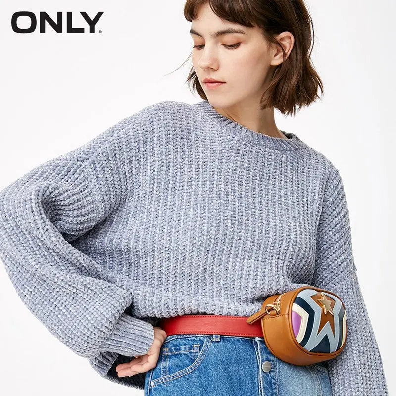 BABY BLUE ONLY Women's See-through Loose Fit Batwing Sleeves Pullover knit Sweater |118313528 - Цвет: BABY BLUE