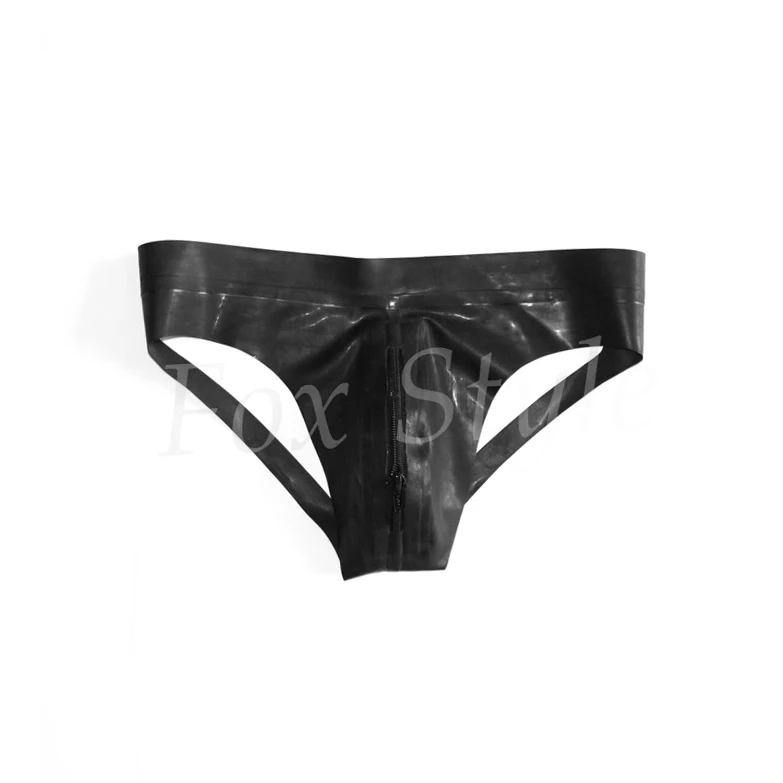 

Sexy latex jockstraps with zip in front open back
