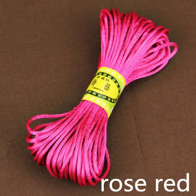 rose red Meetee 4 шт.(1 шт. = 20 м) 2,5 мм поделка китайский узел веревка ручное вязаное ожерелье Шнуры ювелирные изделия вечерние подарочные аксессуары Пряжа BD284 - Цвет: rose red