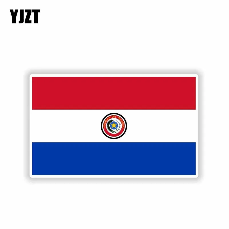 YJZT 14 2 см * 8 4 автомобильный Стайлинг Флаг Парагвая Автомобильная наклейка мото - Фото №1