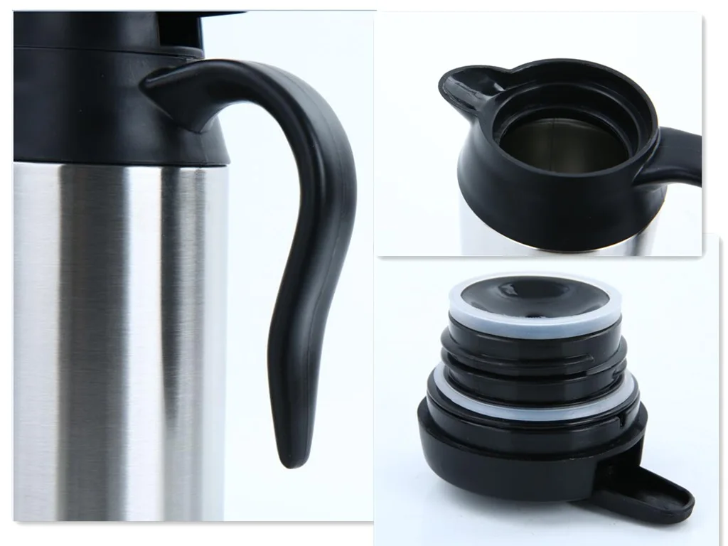 Convenient Car Kettle 12V & 24V Stainless Steel Electric Heating Insulation Cup Travel Pot|Вакуумные фляги и термосы| |