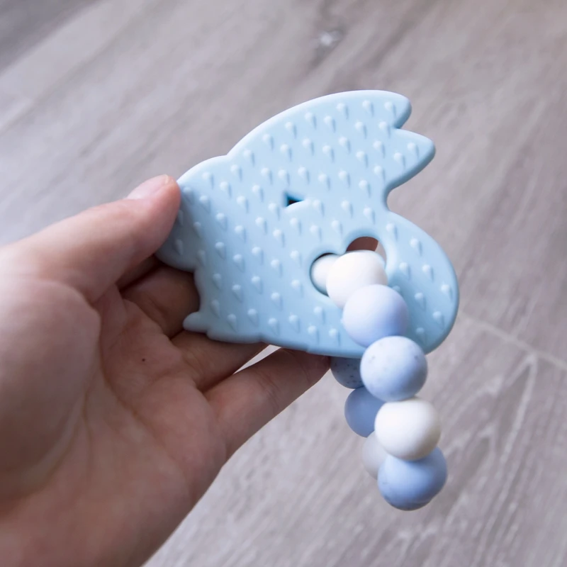 Let's Make 4 шт. детские игрушки силиконовые бусины DIY детские погремушки браслеты прорезывание зубов силиконовая подвеска Кролик для детских игрушек прорезыватели