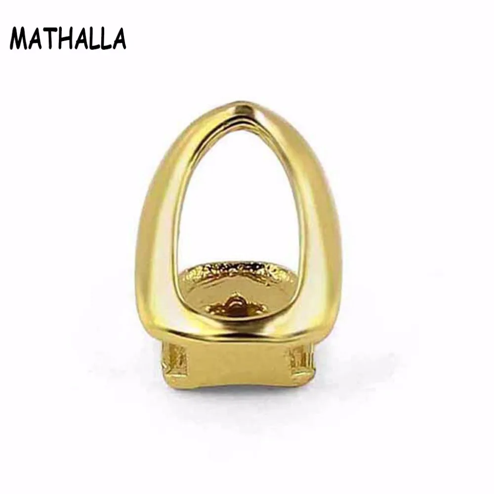 Позолоченные полые открывающиеся накладки MATHALLA в стиле хип-хоп одинарный зуб