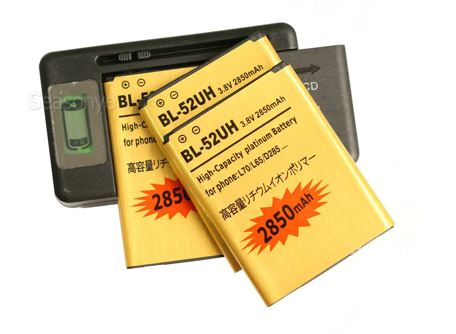 Seasonye 3x2850mAh BL-52UH золотистый сменный аккумулятор + LCD универсальное зарядное