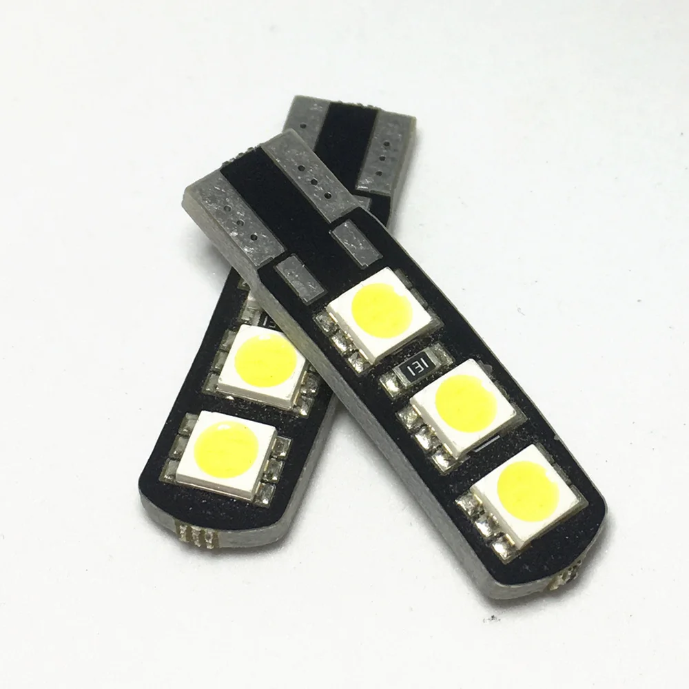 2 шт. яркие двойные ножи без ошибок edge T10 LED 6 SMD 5050 светодиодный 194 168 W5W Canbus лампы для