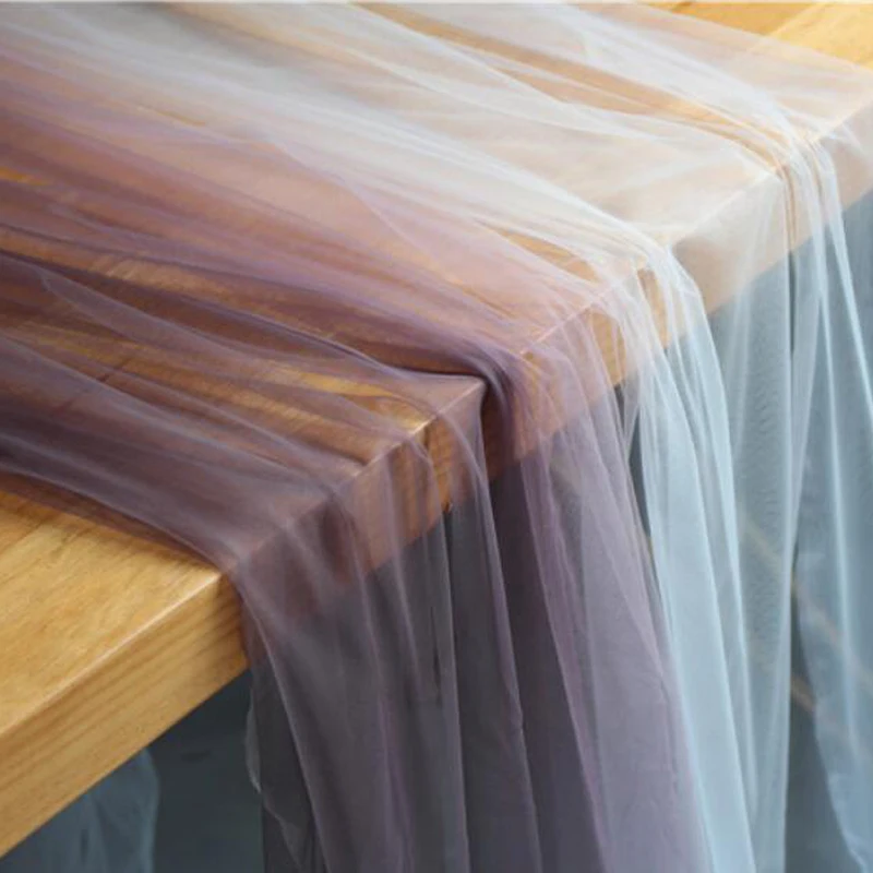 Оригинальный розовый черный порошок белый градиент Сетка ткань легкий