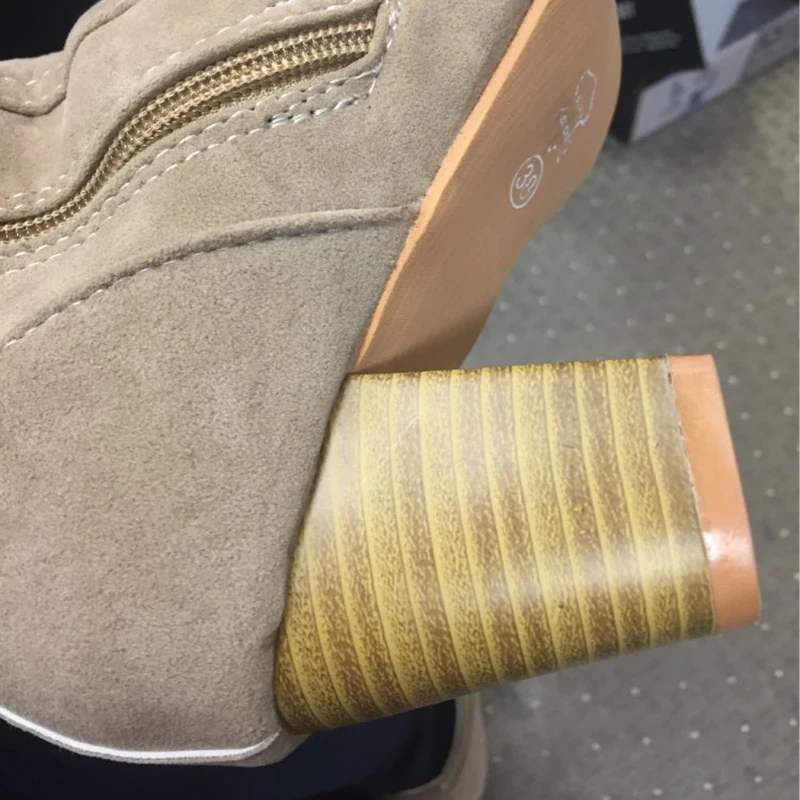 LCX Осень и зима короткий цилиндр сапоги на высоких каблуках обувь Мартин женщины