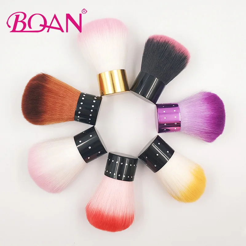 BQAN ногтей Инструменты Кисть для акриловых и УФ гель Nail Книги по искусству пыли чистой щеткой Маникюр Педикюр Инструмент розовый желтый фиолетовый красная кисть Кабуки