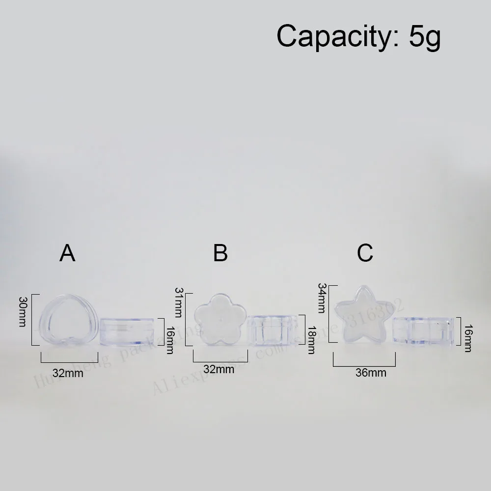 100 x Φ дорожная фотография пластиковая банка в форме сердца маленький пластиковый