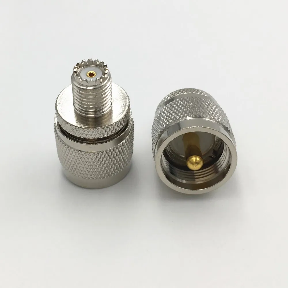 50 шт латунный UHF PL259 Штекерный разъем к мини гнездовой RF коаксиальный Прямой