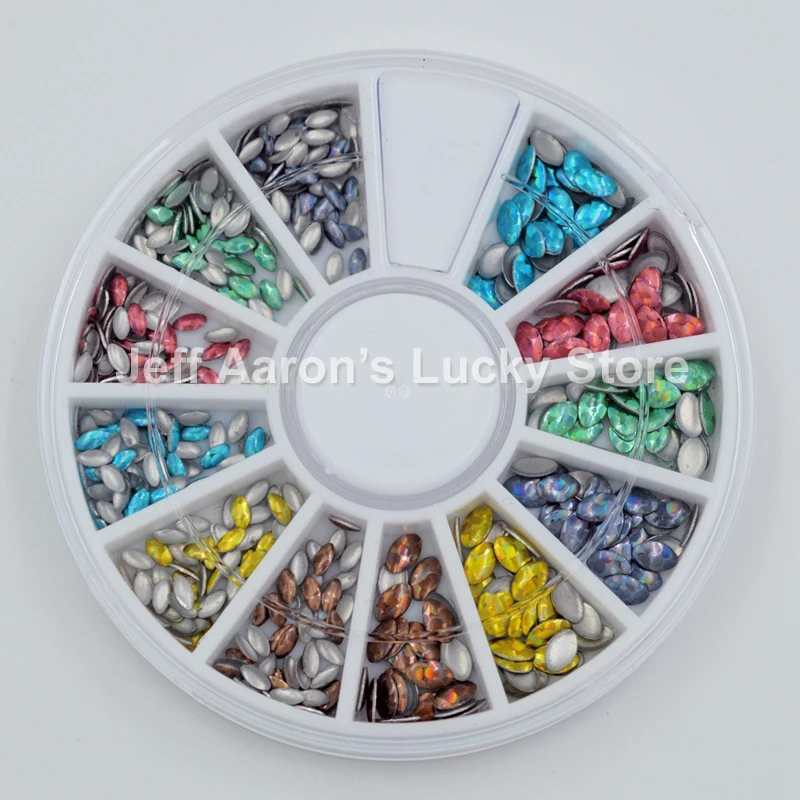 Разноцветные овальные 3d блестящие украшения для ногтей Стразы колесные шпильки