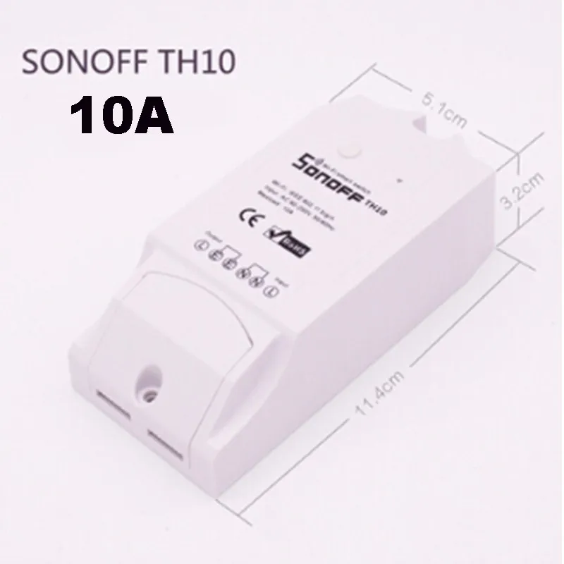 Sonoff TH16A TH10A монитор температуры и влажности DIY таймер Wifi переключатель домашней автоматизации беспроводной пульт дистанционного управления умный переключатель TH16