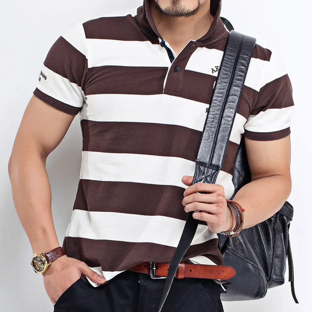 2021 летние мужские повседневные рубашки поло детская одежда в полоску под зебру