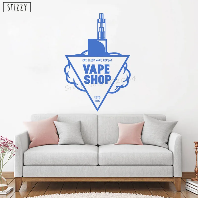 Настенная Наклейка stizzy Interior Vapeshop Logo виниловые настенные наклейки для курения
