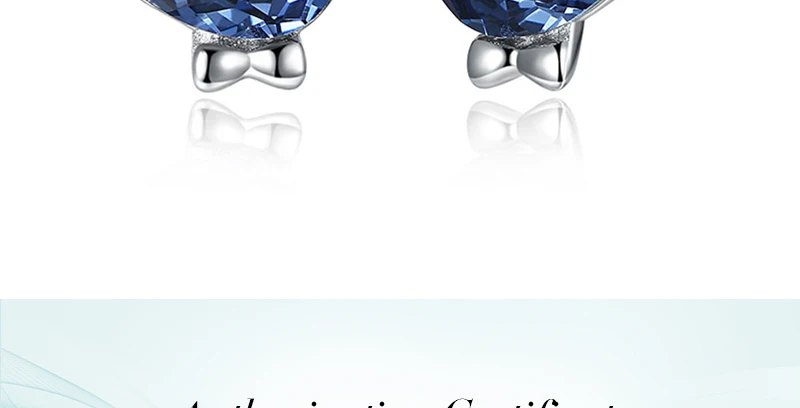 Прекрасные серьги в виде животных синий кристалл форме Swarovski кролик стильные серьги 925 пробы серебро прекрасное ювелирное дело вечерние подарки