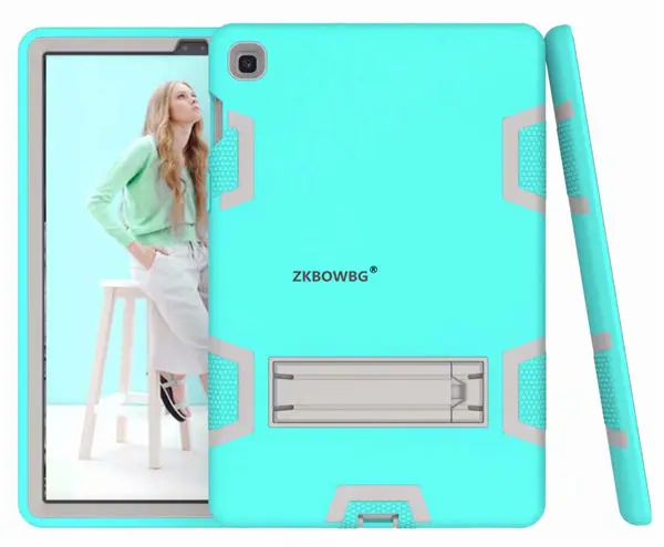 Mint.Grey Чехол для samsung Galaxy Tab A 10,1 версия SM-T510 T510 T515 планшет сверхпрочный Гибридный детский Безопасный Прочный чехол-подставка - Цвет: Mint.Grey