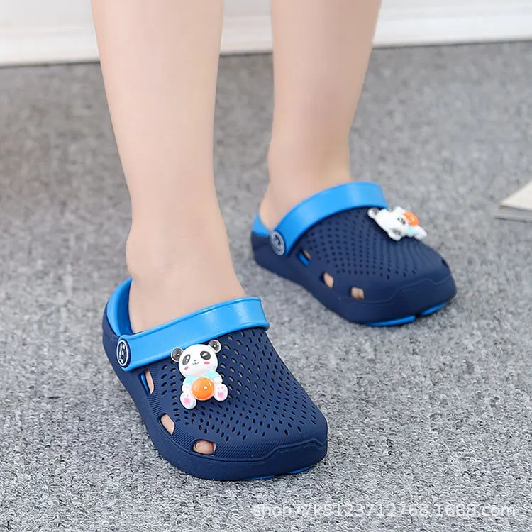 Новые модные пляжные шлепанцы для мальчиков и девочек детские сандалии летняя