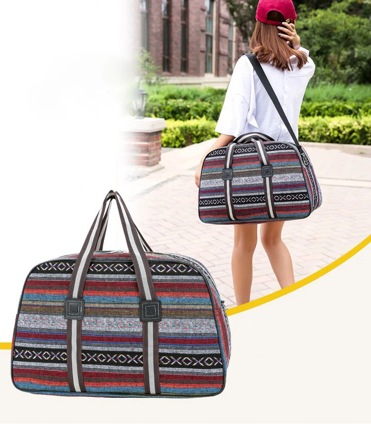 Wobag модная мужская дорожная сумка женская Большая вместительная сумка для хранения цветная полоса короткий светильник для багажа