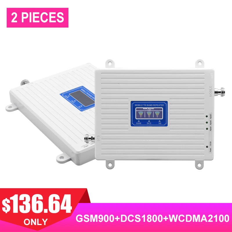 Тройной репитер GSM 900 + DCS/LTE 1800 WCDMA 2100 repetidor celular light lcd 2g 3g 4g усилитель сигнала
