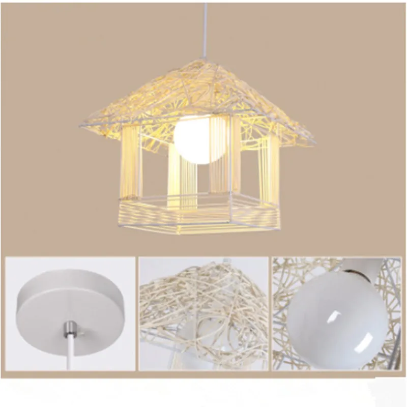 Люстра в виде птичьей клетки из ротанга|cage chandelier|bird cage chandelierchandelier creative |