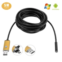 5m cable 6led endoscope tube snake ip camera 7mm lens 480p snake tube inspection waterproof micro usb android borescope camera