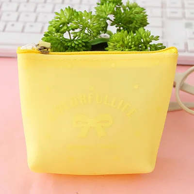 Yellow Милый лук-кошелек, карамельные цвета, силикагель, чехол, Портативная сумка для хранения, цифровые гаджеты, устройства, USB кабель, наушники, ручка, косметичка для путешествий - Цвет: Yellow