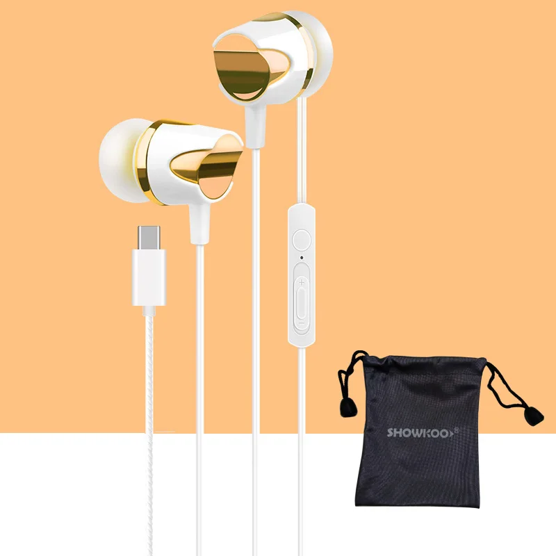 Showkoo High quality with mic Type-c Headphone for Xiaomi Huawei connector Lossless good In-ear earphone headset | Электроника