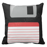 black floppy disk throw pillow case geek novelty diskettes cushion cover cool game gaming gifts decor pillows sham two side 18