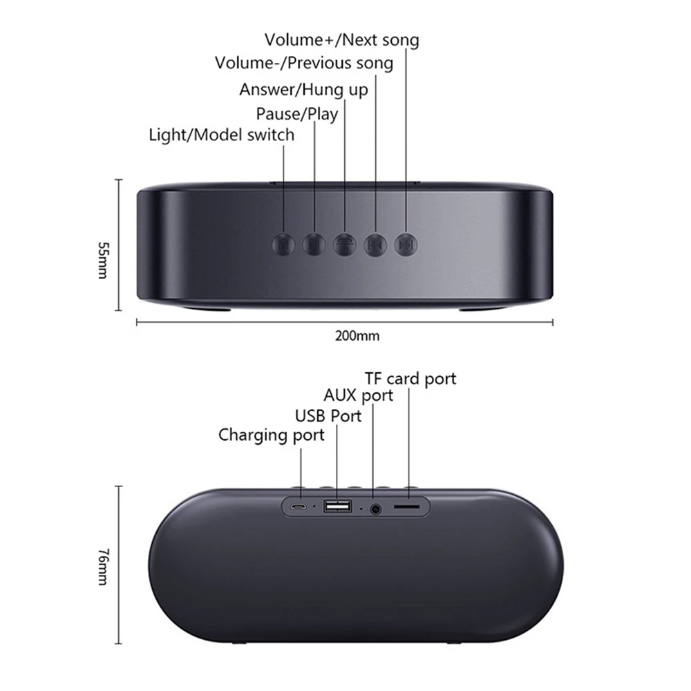 Портативный беспроводной Bluetooth динамик 5,0 с громким стерео звуком богатый бас 66ft Bluetooth Диапазон