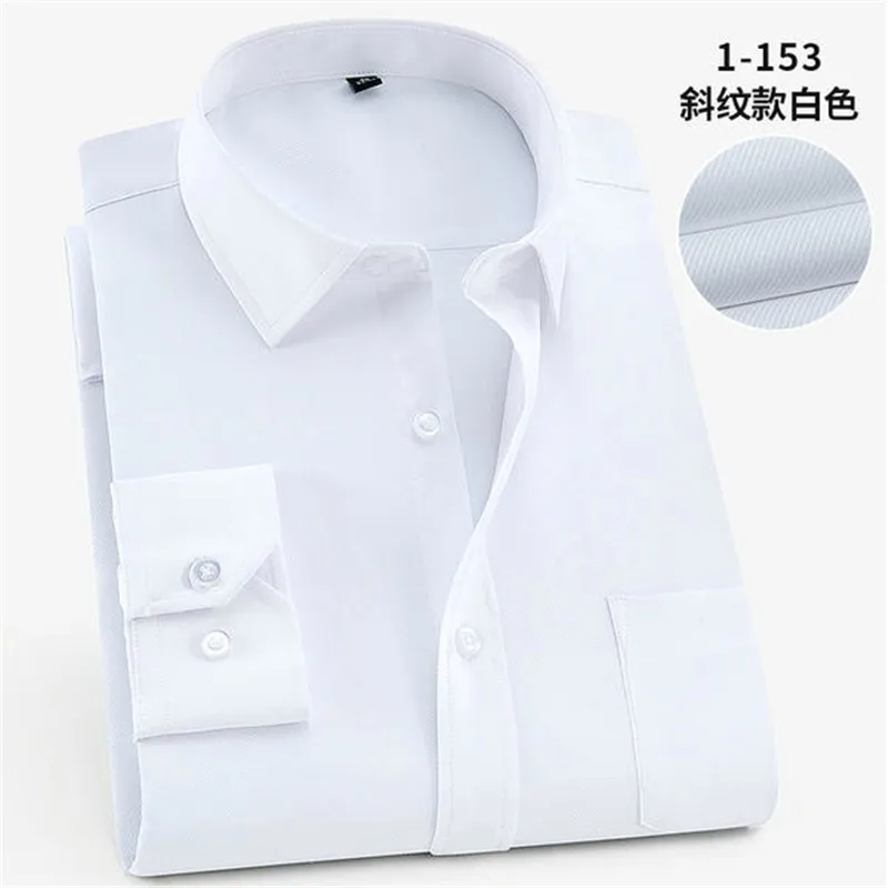 1-153 Новинка, мужские рубашки,, одноцветные, размера плюс, 8XL, облегающие, хлопок, длинный рукав, мужская повседневная рубашка, весна, осень - Цвет: 1-153