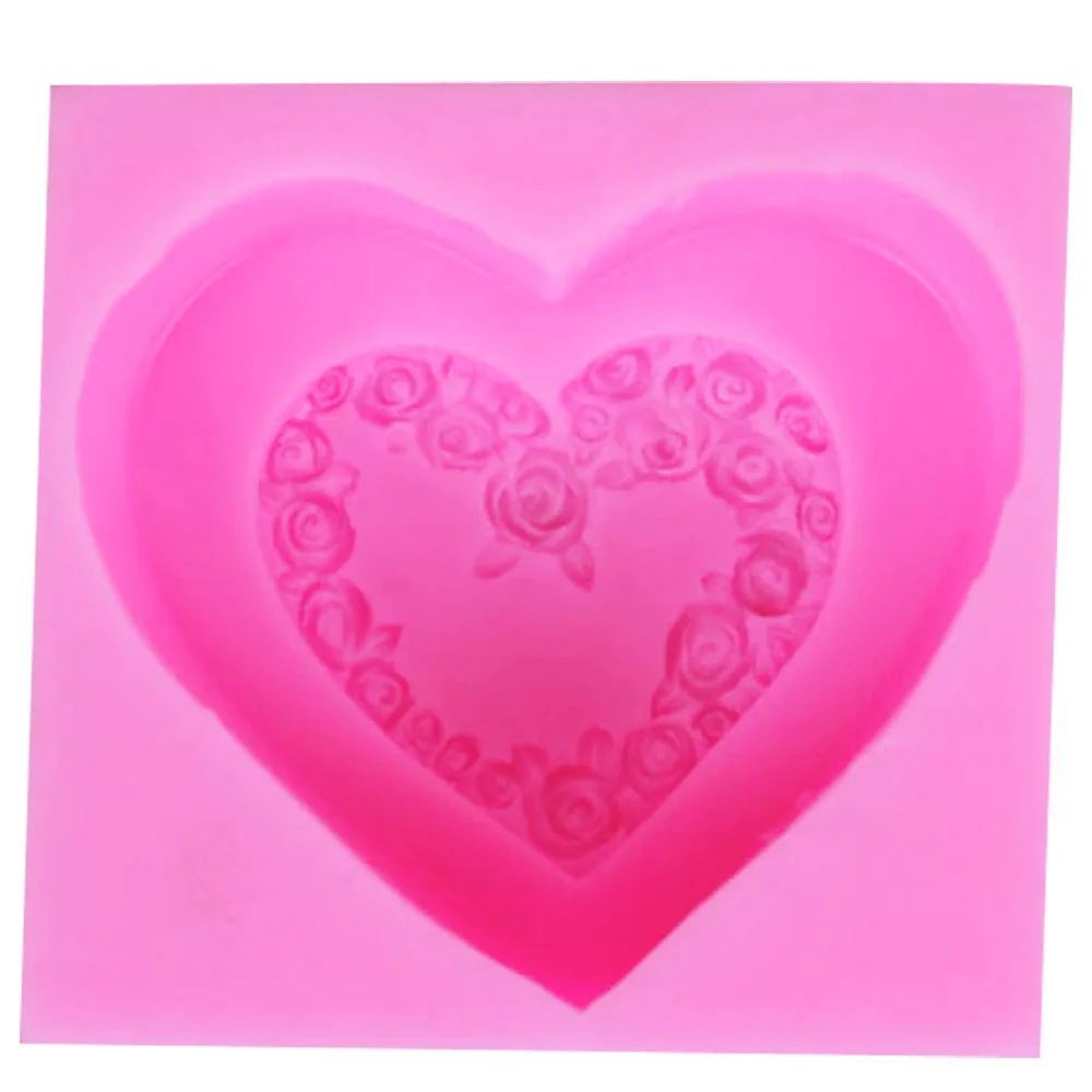 Sophronia Love Heart Rose, свадебное украшение, силиконовая форма для мыла, помадка, инструменты для приготовления пищи, сделай сам, торт S039, 7,2*6,5*2,5 см