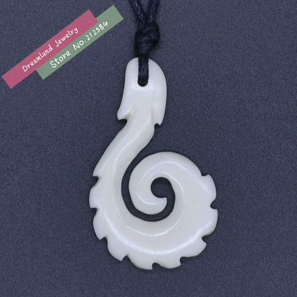 Ожерелье с подвеской в виде рыбьего крючка 1 шт.|yak bone necklace|bone necklacegear necklace |