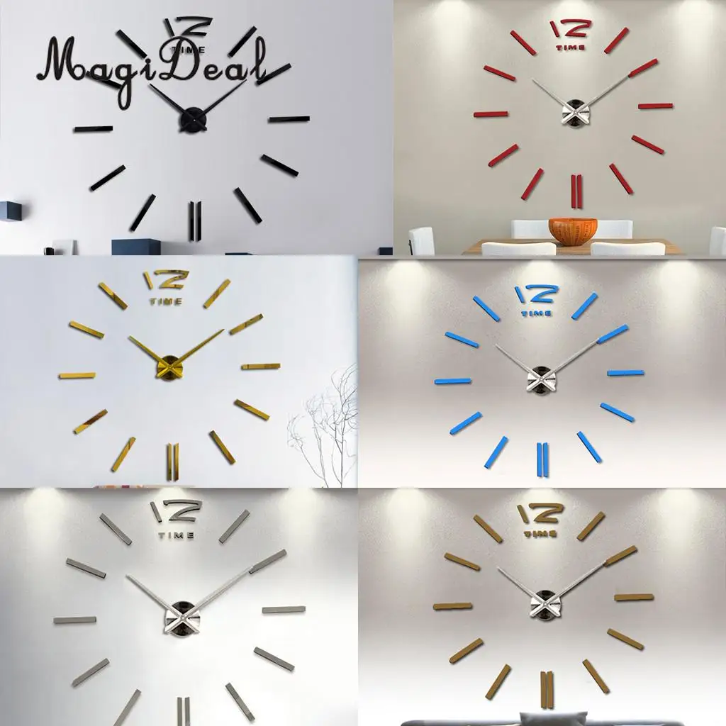 Современные 3D наклейки сделай сам большие цифры на стену часы зеркало стильная