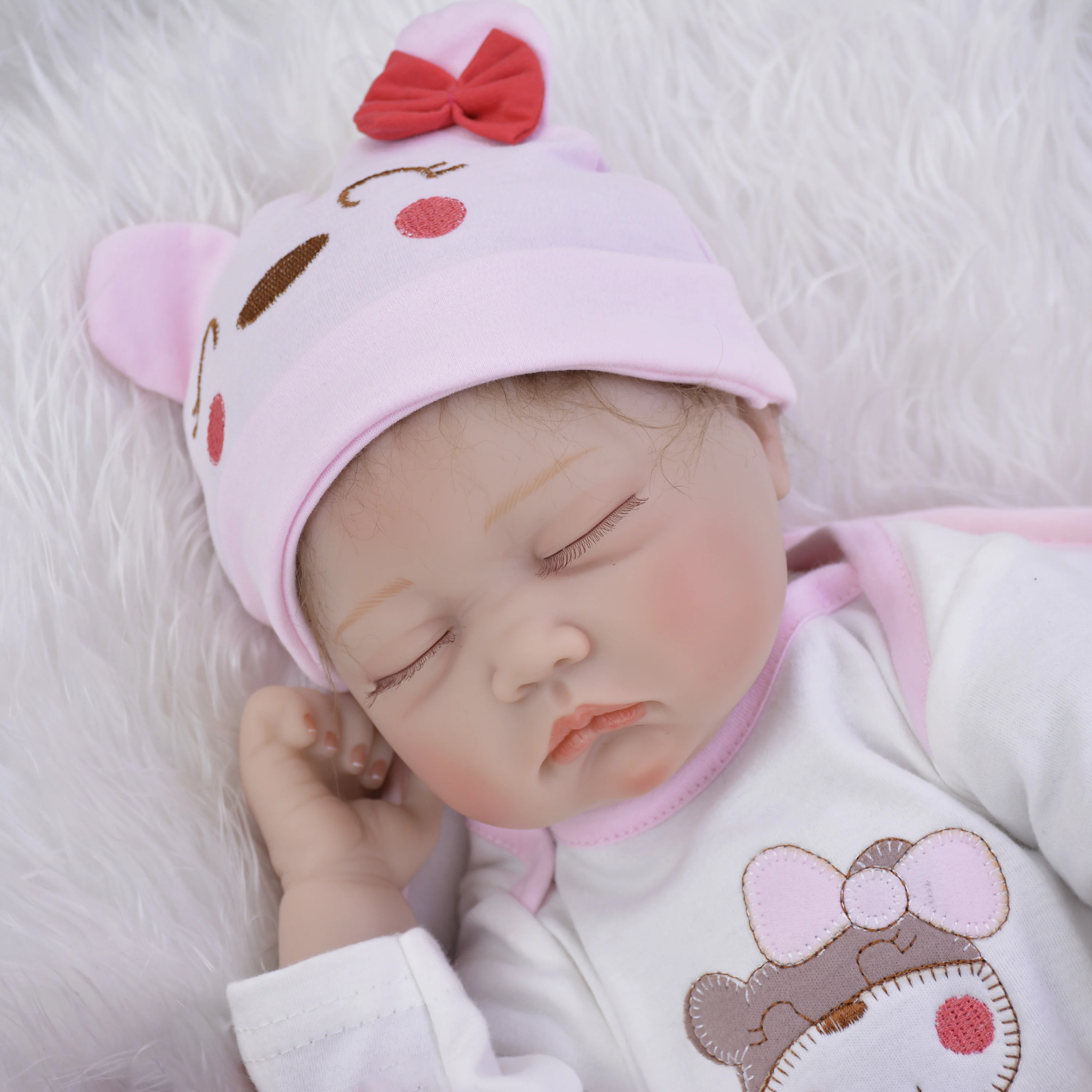 KEIUMI 55 см мягкие силиконовые соски для сна Reborn Baby Doll реалистичные Menina Boneca 22 дюйма