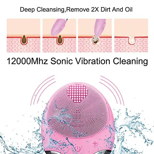 Щетка для чистки лица Cleanser массажер кремния Вибрационный Водонепроницаемый