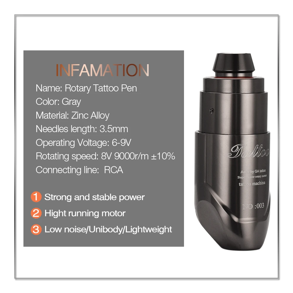 Профессиональная тату-машинка ATOMUS ручка с тихим мотором для макияжа Брендовое