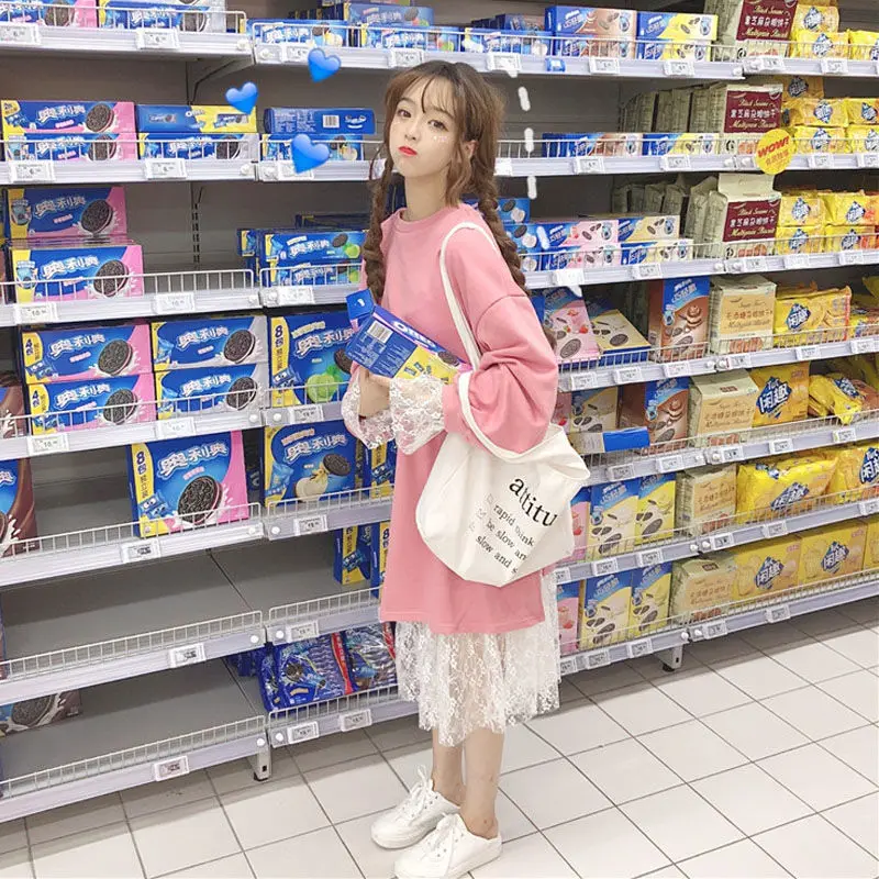 Комплект женский весна осень 2019 Новое кружевное платье с длинным разрезом