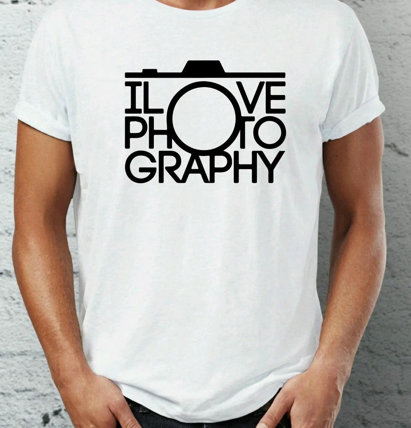 

I Love Photography T-Shirt Camera Hipster Streetwear Fashion Men Clothes Top Cotton Short Sleeve Tshirt Men