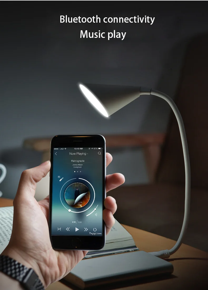 Музыкальная книга лампа для чтения звуковая Гибкая Настольная с Bluetooth динамиком