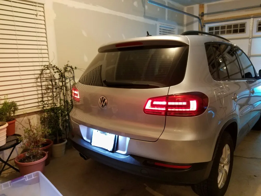 KOWELL автомобильный Стайлинг для VW Tiguan задний светильник s 2013- Volks wgen Tiguan светодиодный задний светильник задний фонарь DRL+ тормоз+ Парк+ сигнал
