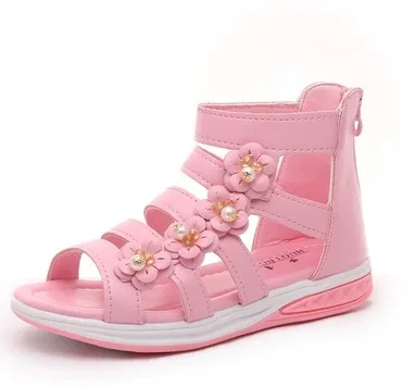 

2019 NEW Summer Children Soft Girls Sandals Princess Beautiful Flower Shoes Kids Flat Fashion Girls Sandals Shoe