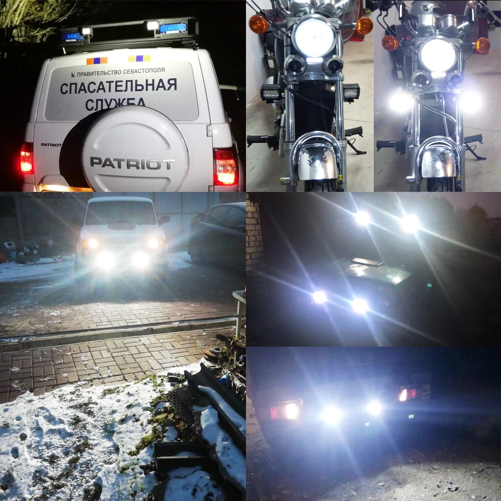 4 Inch 36W LED Light Bar Work 12 SMD Spotlight Driving Lamp for Offroad Boat Car Tractor Truck 4x4 SUV ATV 4WD 12V 24V | Автомобили и