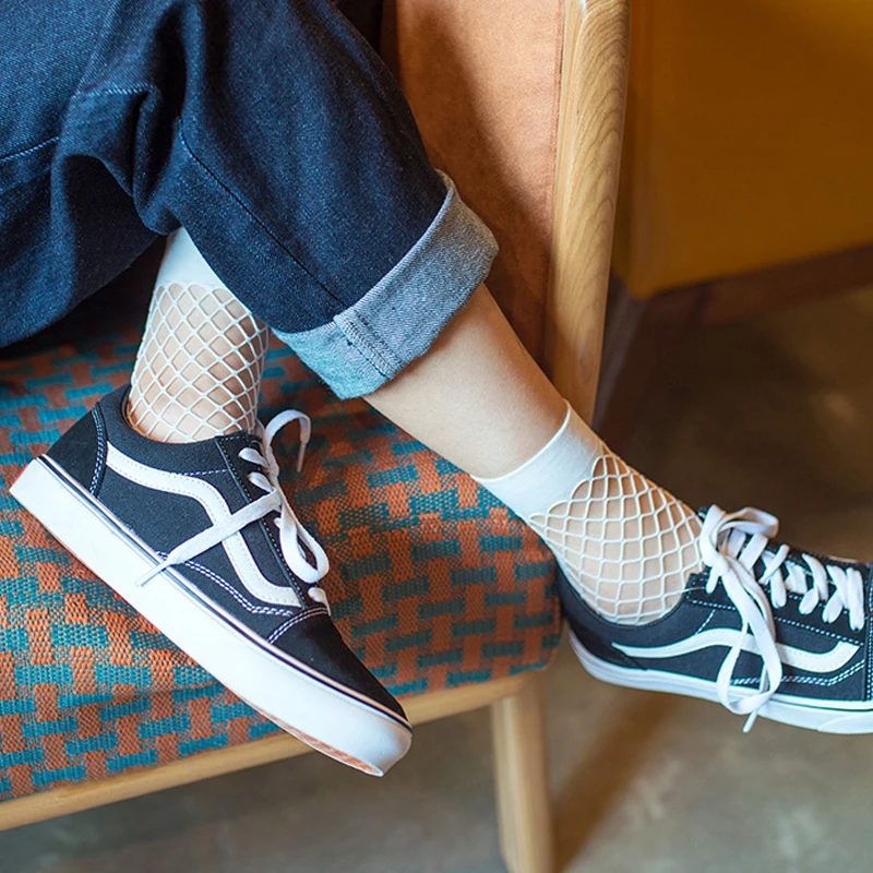 2 pairs Mesh femme Sexy Meia Sokken In The Net Fishnet Sock Kapron Paragraph Hollow Ankle Women's Socks Meias Calcetines