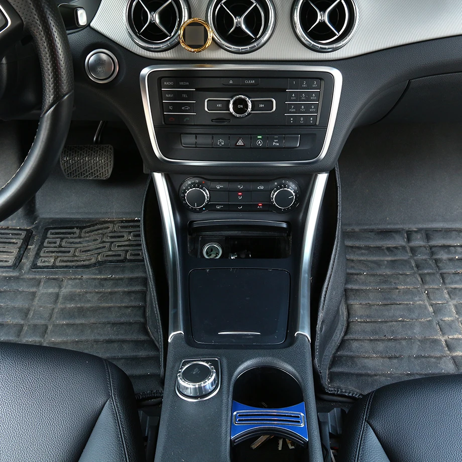 2 шт. хромированные наклейки на панели центральной консоли Mercedes Benz A/GLA/CLA Class 200 220 260